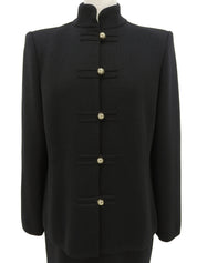 チャイナボタンニットセットアップ ブラック