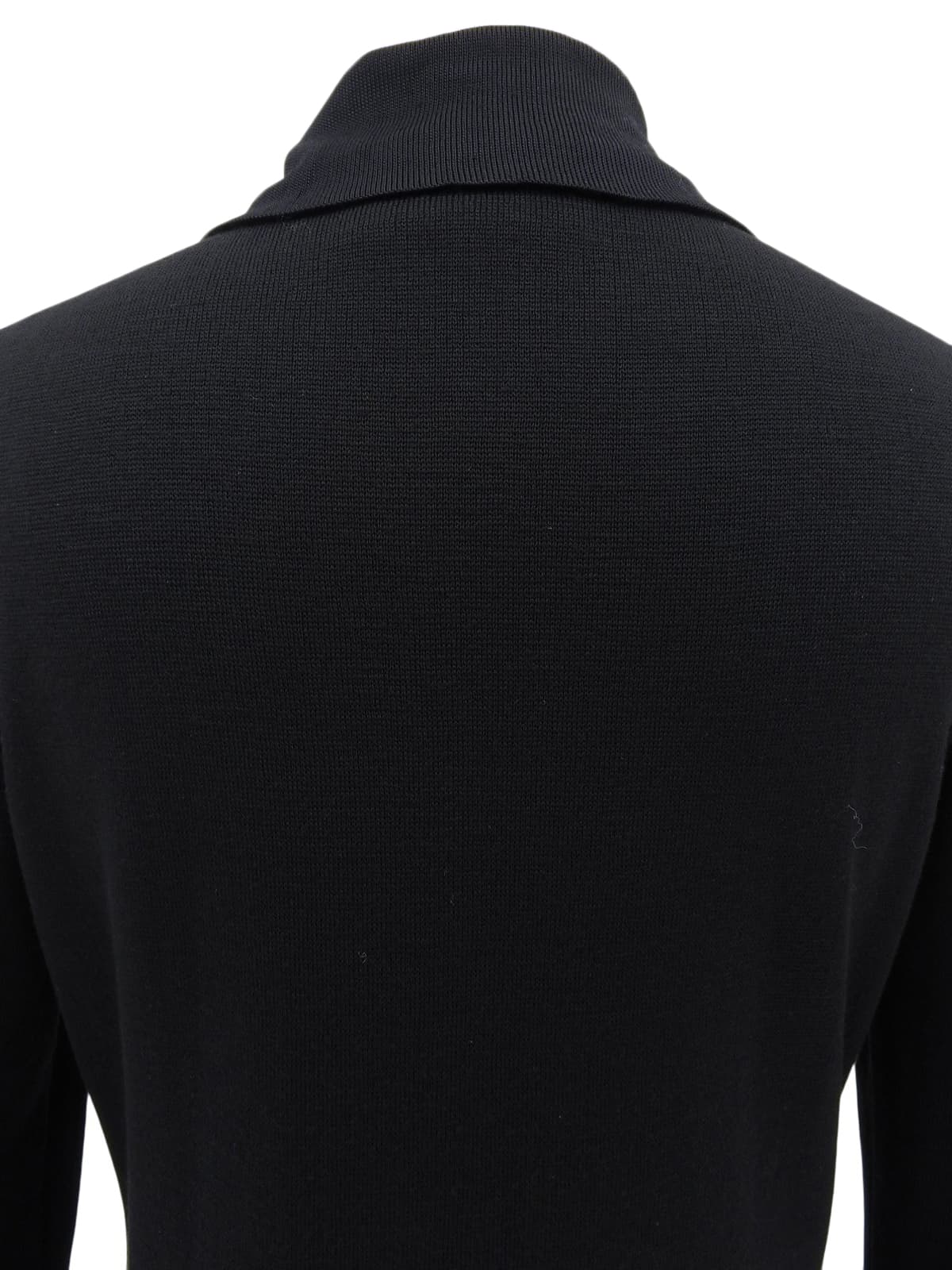 CCマークボタン長袖プリーツワンピース ブラック