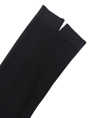 CCマークボタン長袖プリーツワンピース ブラック