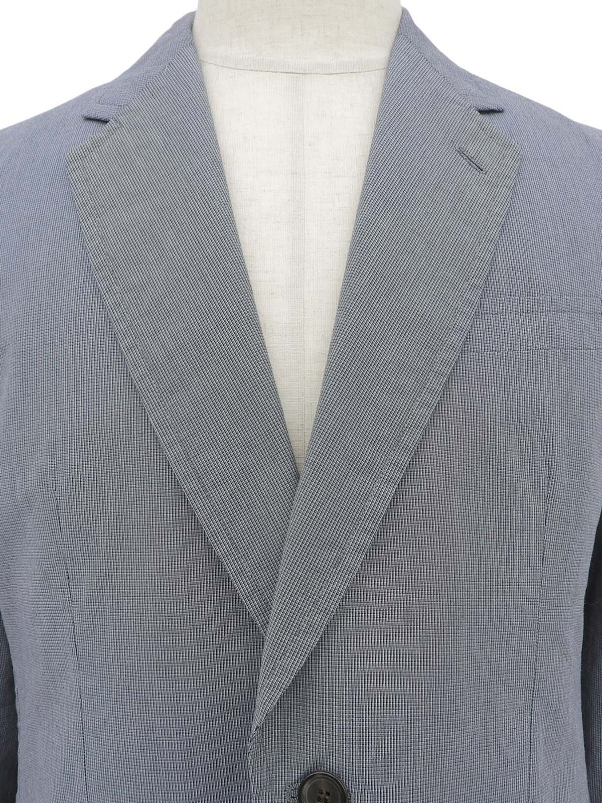 Navy Check Pattern Tailored Jacket