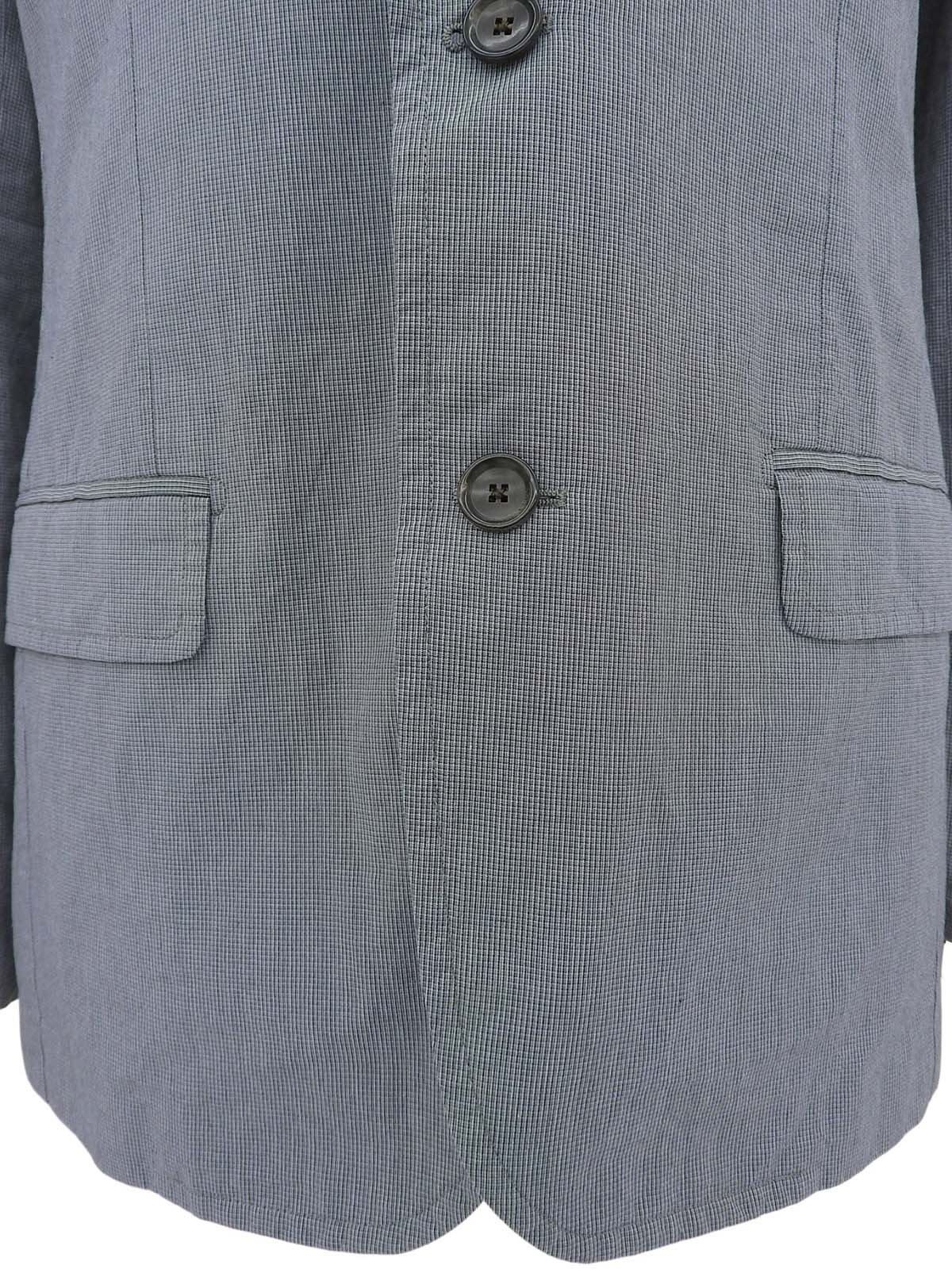 Navy Check Pattern Tailored Jacket