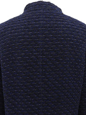 2006年製 ツイードCCマークボタンスタンドカラー七分袖ジャケット ネイビー/ブラック