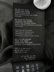 Embroidered collarless coat in black