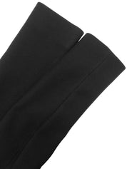 Embroidered collarless coat in black