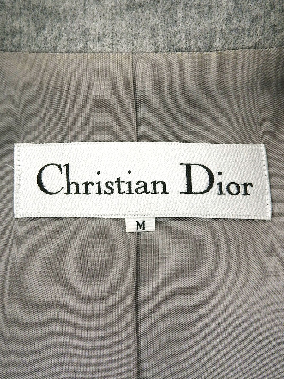 Grey wool logo button double-breasted jacket