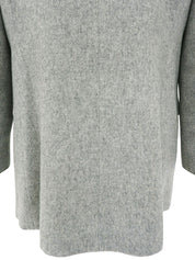 Grey wool logo button double-breasted jacket