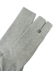 Grey wool logo button double-breasted jacket