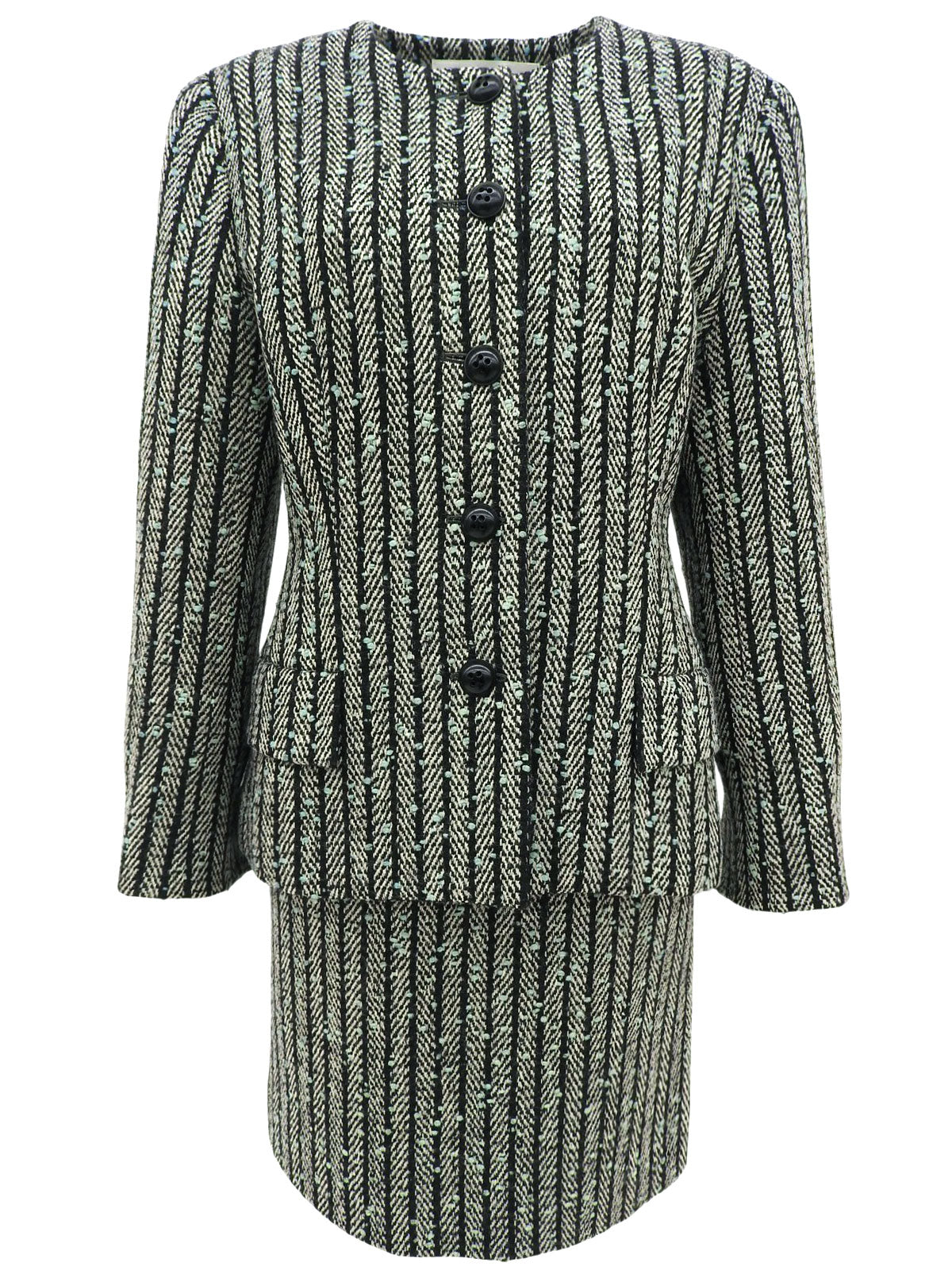 Striped Pattern Set in Black/White/Green