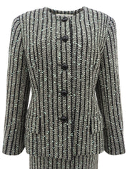 Striped Pattern Set in Black/White/Green