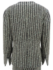 Striped Pattern Set in Black/White/Green