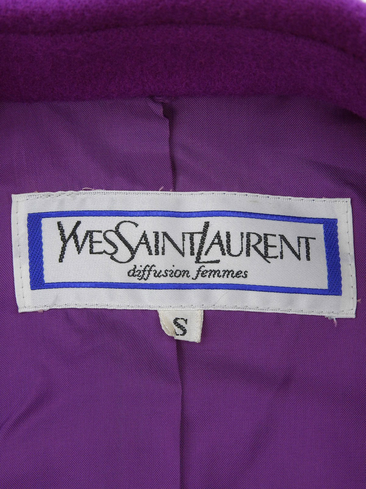 Purple wool logo button double-breasted set