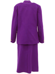 Purple wool logo button double-breasted set