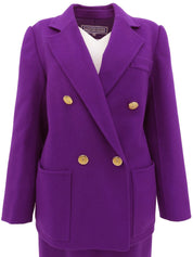Purple wool logo button double-breasted set
