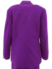 Purple wool logo button double-breasted set