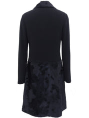 ニットファーコンビワンピース ブラック