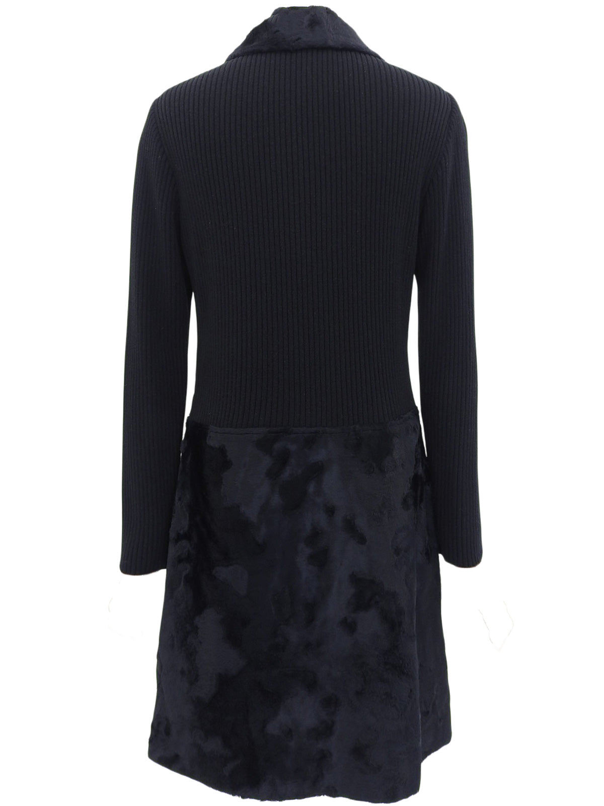 ニットファーコンビワンピース ブラック