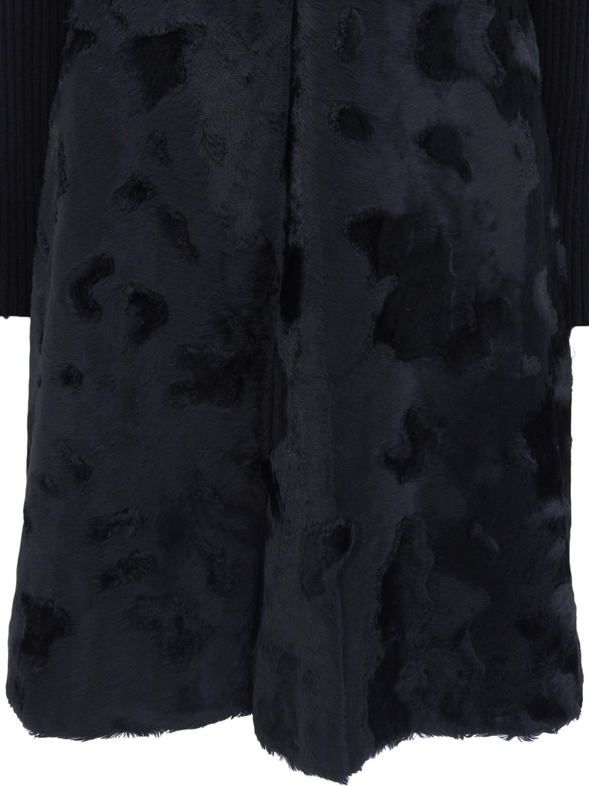 ニットファーコンビワンピース ブラック