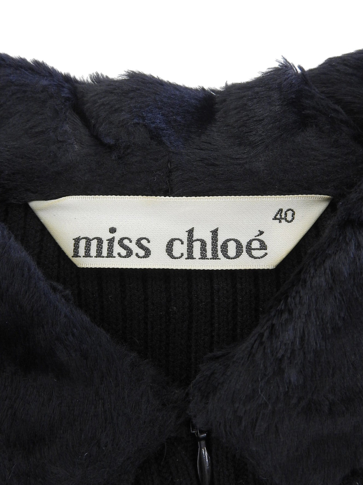 ニットファーコンビワンピース ブラック