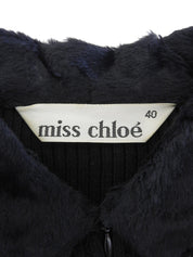 ニットファーコンビワンピース ブラック