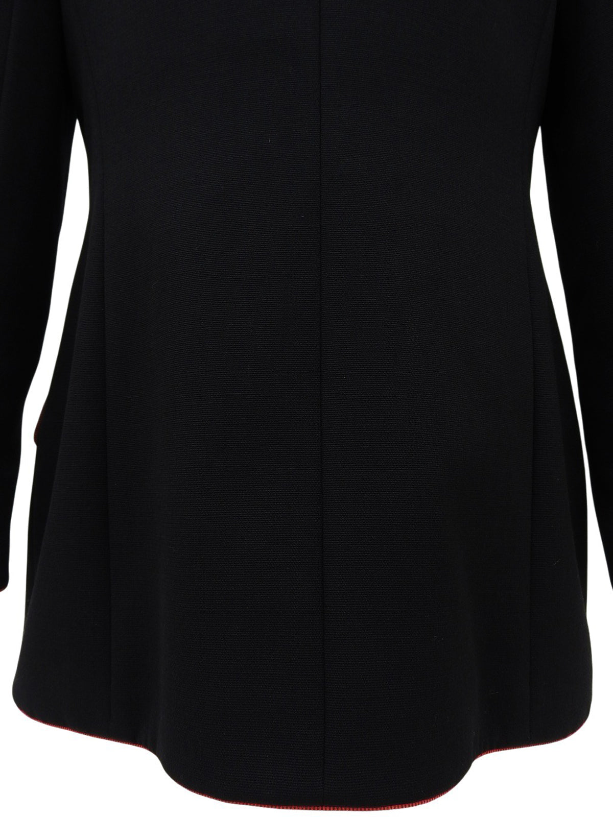 バイカラートリムデザインダブルブレストジャケット ブラック/レッド