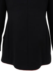 バイカラートリムデザインダブルブレストジャケット ブラック/レッド