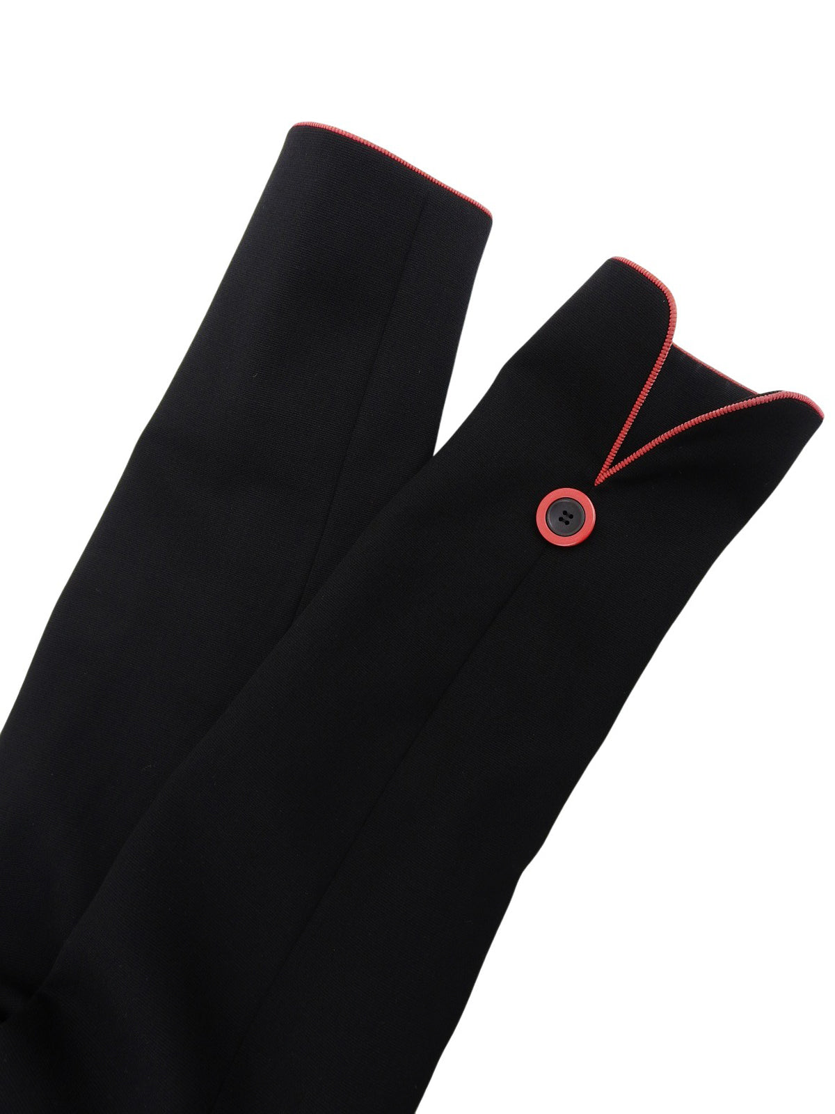 バイカラートリムデザインダブルブレストジャケット ブラック/レッド