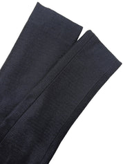 メタリックレザーカラーロングコート ネイビー/ブラック