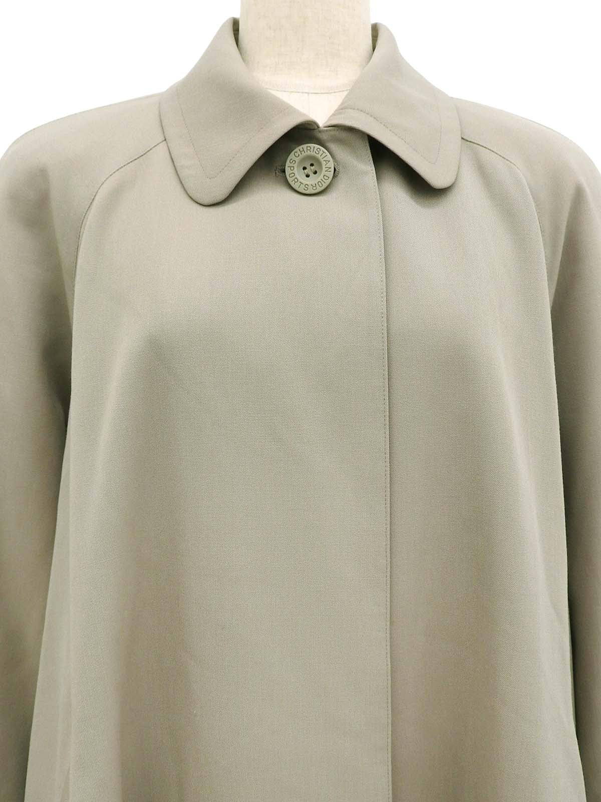 Logo Button Flare Coat Beige
