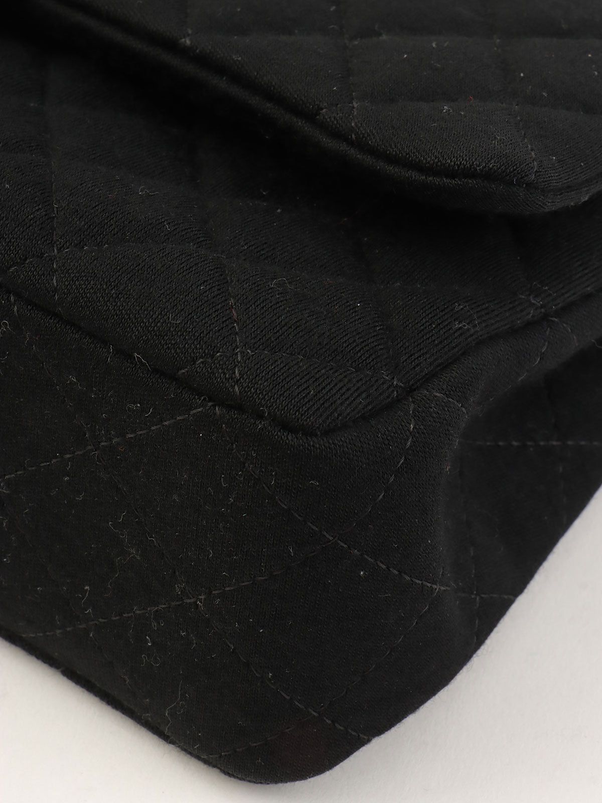 2014年頃製 コットンクラシックフラップチェーンバッグ25cm ブラック