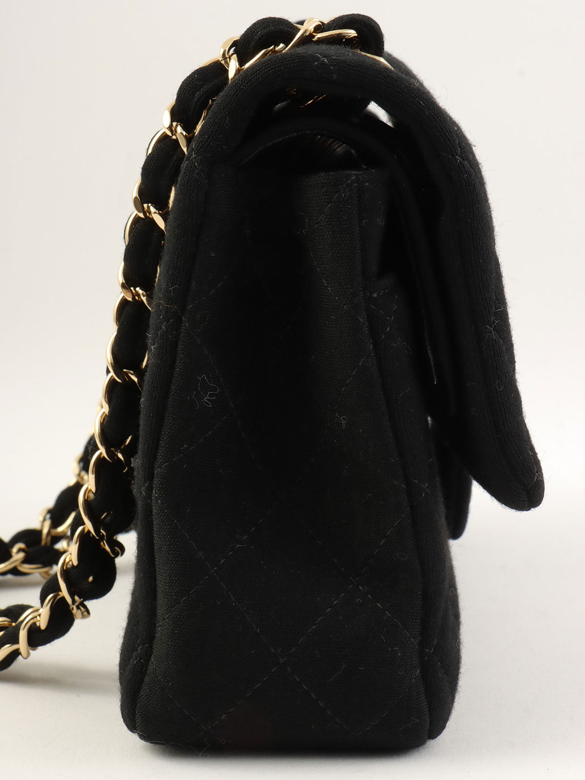 2014年頃製 コットンクラシックフラップチェーンバッグ25cm ブラック