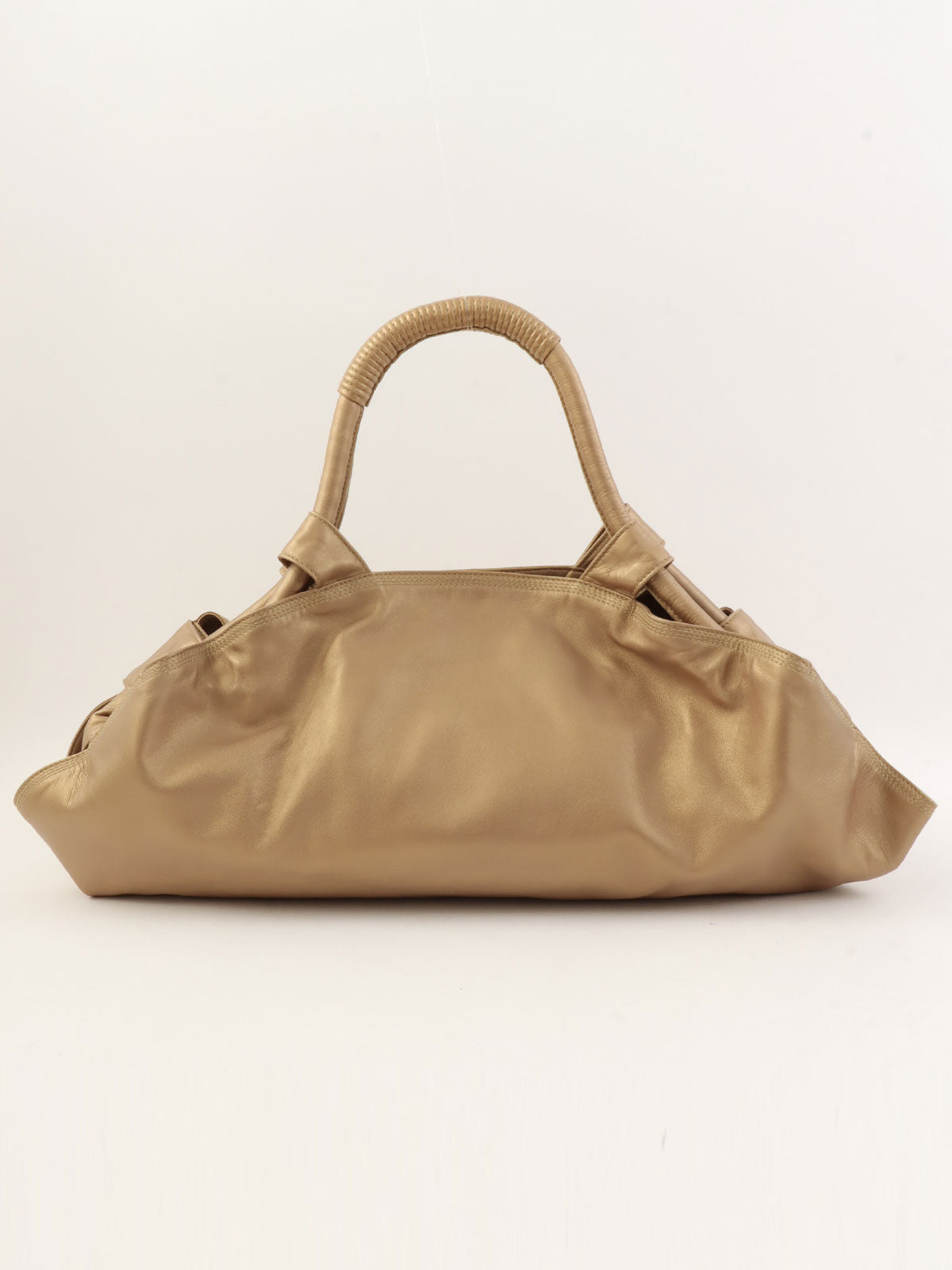 Nappa Aire Anagram Embossed Handbag in Gold