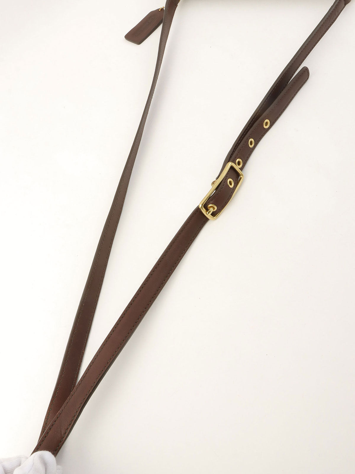 Logo Charm Shoulder Bag Brown