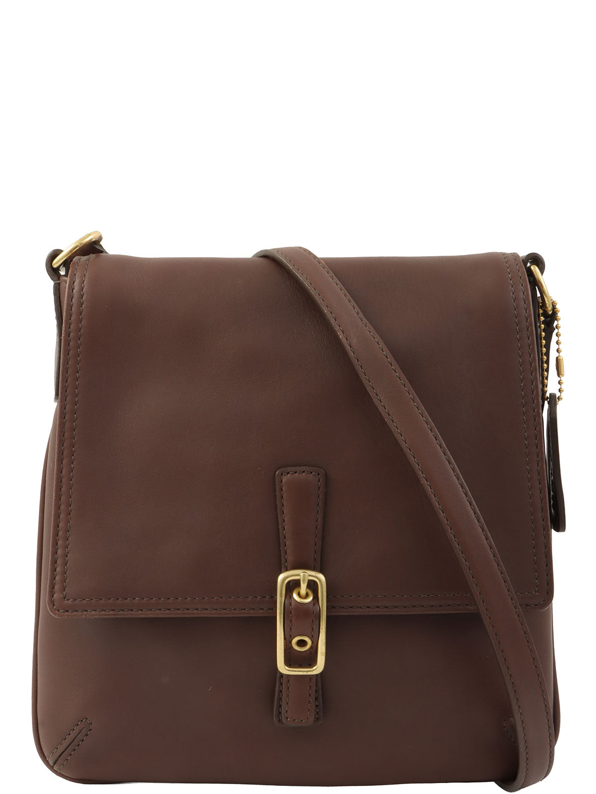 Logo Charm Shoulder Bag Brown