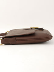 Logo Charm Shoulder Bag Brown