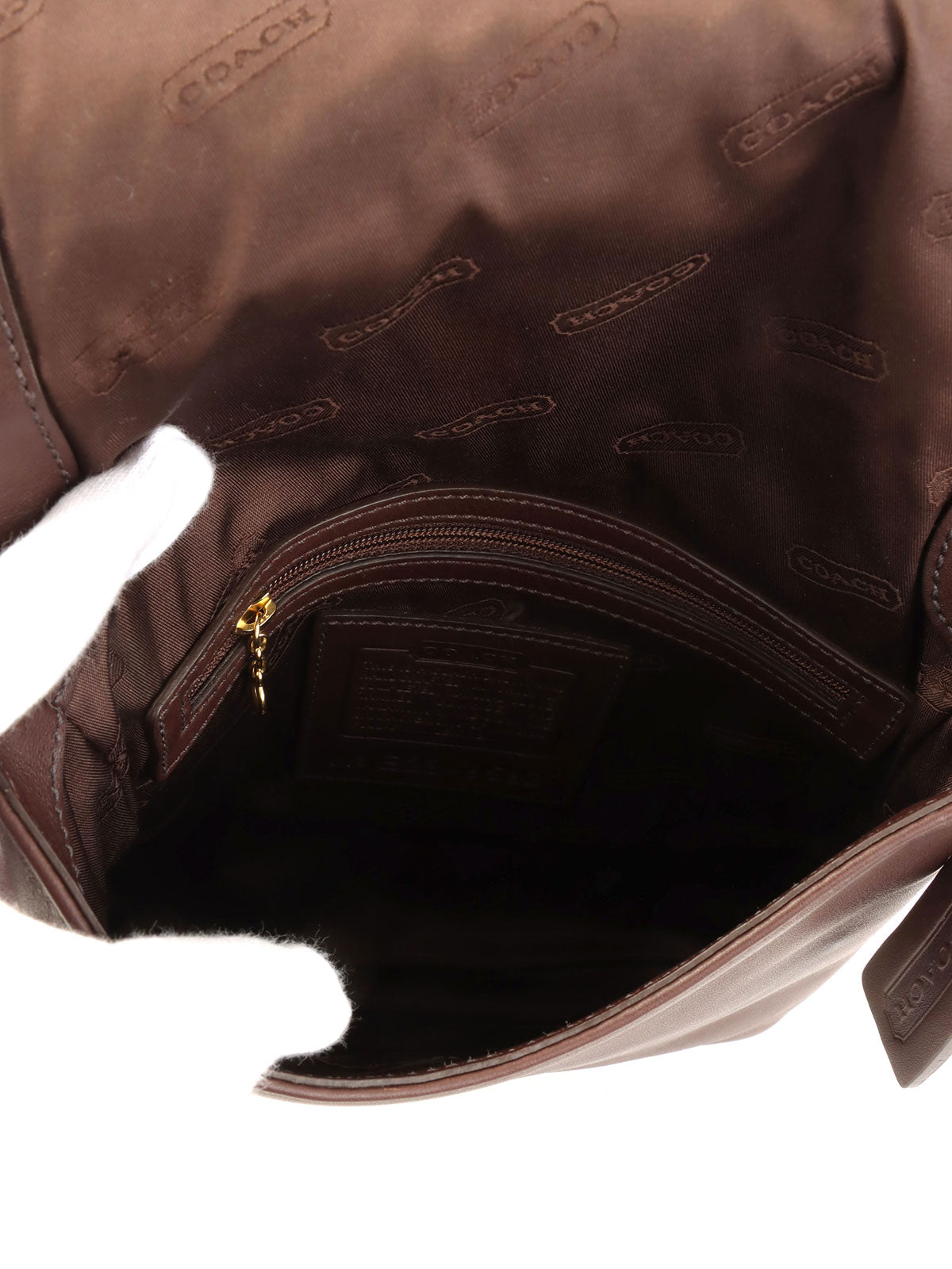 Logo Charm Shoulder Bag Brown