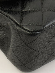 2010年頃製 キャビアスキンクラシックフラップチェーンバッグ25cm ブラック