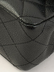 2010年頃製 キャビアスキンクラシックフラップチェーンバッグ25cm ブラック