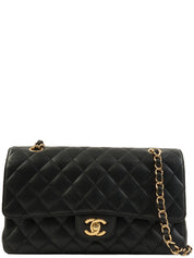 2010 Caviar Skin Classic Flap Chain Bag 25cm Black