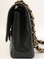 2010年頃製 キャビアスキンクラシックフラップチェーンバッグ25cm ブラック