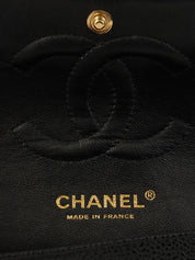 2010年頃製 キャビアスキンクラシックフラップチェーンバッグ25cm ブラック