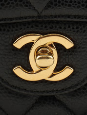 2010年頃製 キャビアスキンクラシックフラップチェーンバッグ25cm ブラック