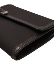 Nylon logo plate wallet in black