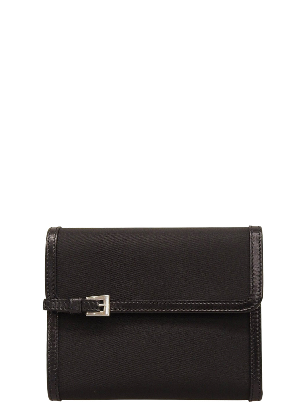 Nylon logo plate wallet in black