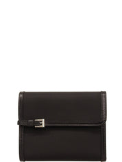Nylon logo plate wallet in black