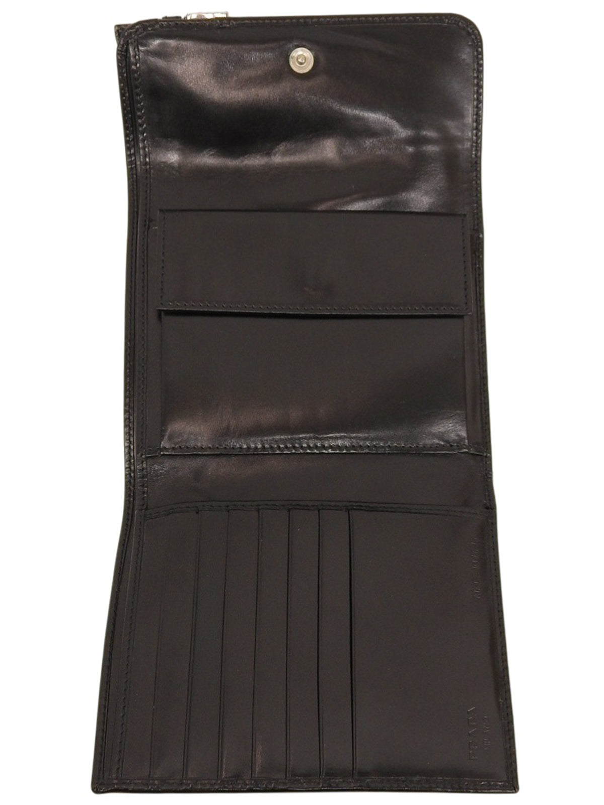 Nylon logo plate wallet in black