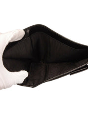Nylon logo plate wallet in black