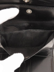 Nylon logo plate wallet in black