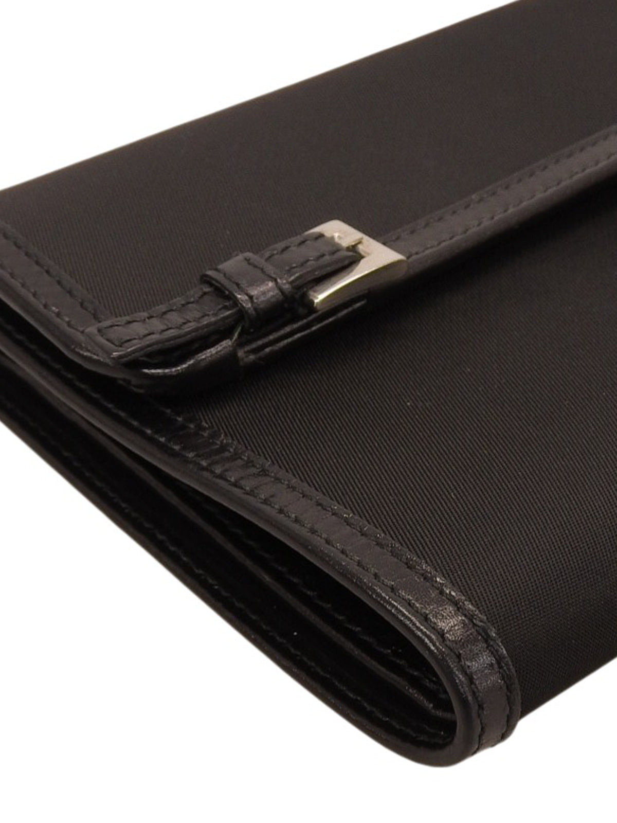 Nylon logo plate wallet in black