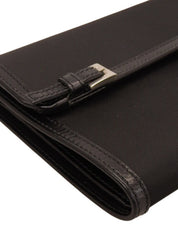 Nylon logo plate wallet in black