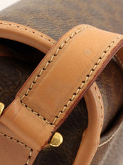 マカダムパターンロゴプレートショルダーバッグ ブラウン